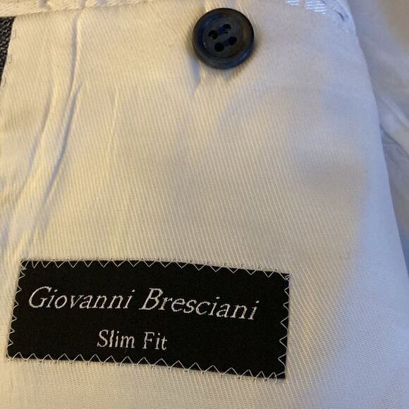 Giovanni Bresciani Mens’ Super 110 Navy Slim Fit Sport Jacket. Size 44R. - Picture 7 of 10